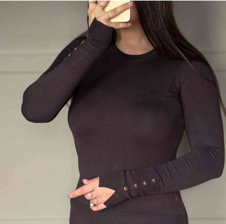 گپ بافت یقه گرددگمه طلایی زنانه ترک